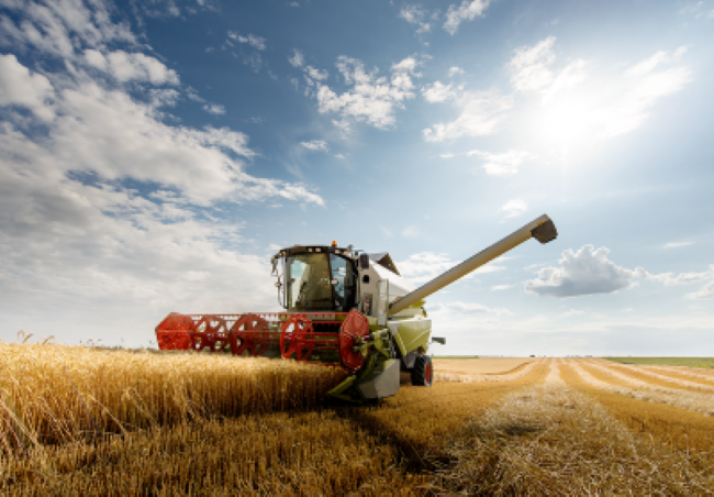Farn equipment in a field during harvest season