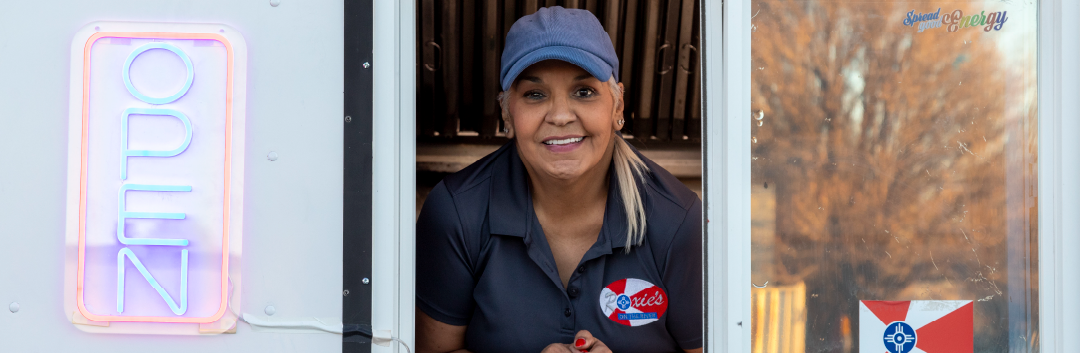 Roxie in Wichita in her food truck