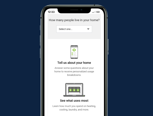 Image of a mobile phone on a navy blue background.