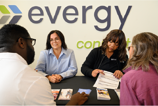 Connect specialists sitting with customers