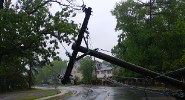 downed power line after storm